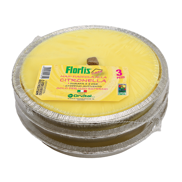 MAXI FIACCOLA ALLA CITRONELLA - ARGENTO 3 pezzi