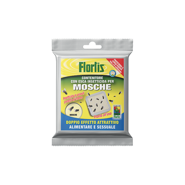 Contenitore con esca insetticida per mosche